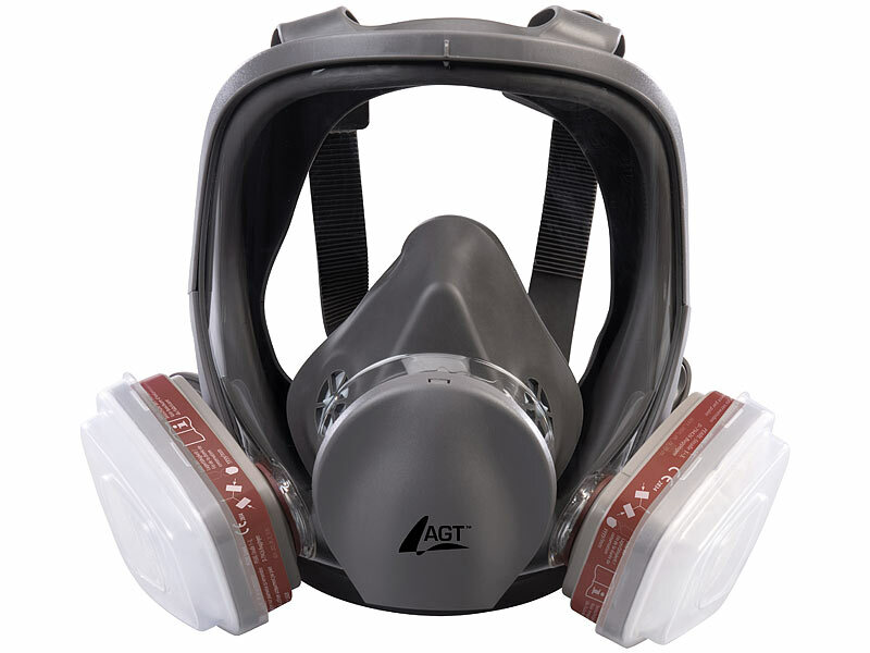 ; Wiederverwendbare Atemschutzmasken mit Schutzbrillen und austauschbaren Filtern Wiederverwendbare Atemschutzmasken mit Schutzbrillen und austauschbaren Filtern 