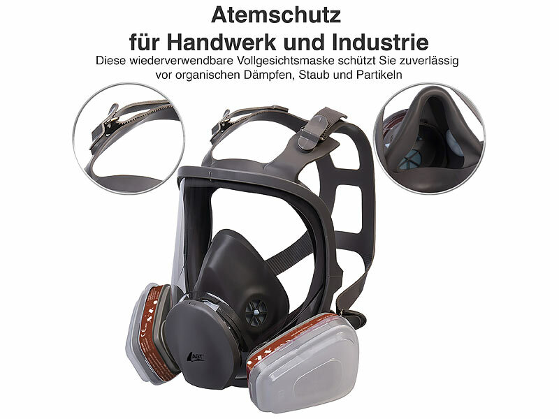 ; Wiederverwendbare Atemschutzmasken mit Schutzbrillen und austauschbaren Filtern Wiederverwendbare Atemschutzmasken mit Schutzbrillen und austauschbaren Filtern 