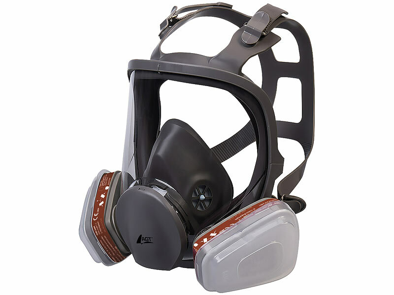 ; Wiederverwendbare Atemschutzmasken mit Schutzbrillen und austauschbaren Filtern Wiederverwendbare Atemschutzmasken mit Schutzbrillen und austauschbaren Filtern 