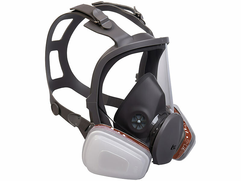 ; Wiederverwendbare Atemschutzmasken mit Schutzbrillen und austauschbaren Filtern Wiederverwendbare Atemschutzmasken mit Schutzbrillen und austauschbaren Filtern 