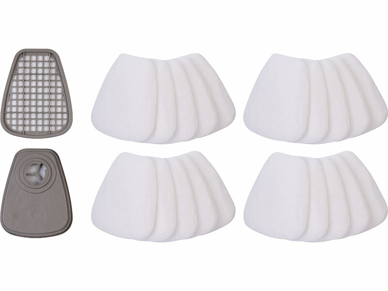 ; Wiederverwendbare Atemschutzmasken mit Schutzbrillen und austauschbaren Filtern Wiederverwendbare Atemschutzmasken mit Schutzbrillen und austauschbaren Filtern 