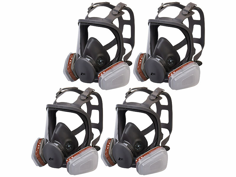 ; Wiederverwendbare Atemschutzmasken mit Schutzbrillen und austauschbaren Filtern Wiederverwendbare Atemschutzmasken mit Schutzbrillen und austauschbaren Filtern 