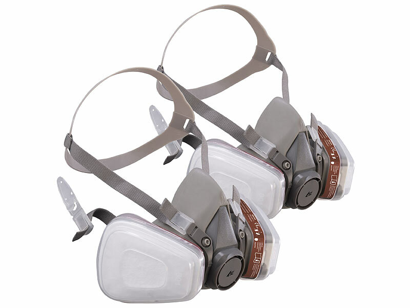 ; Wiederverwendbare Atemschutzmasken mit Schutzbrillen und austauschbaren Filtern Wiederverwendbare Atemschutzmasken mit Schutzbrillen und austauschbaren Filtern