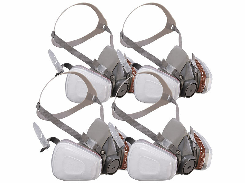 ; Wiederverwendbare Atemschutzmasken mit Schutzbrillen und austauschbaren Filtern Wiederverwendbare Atemschutzmasken mit Schutzbrillen und austauschbaren Filtern