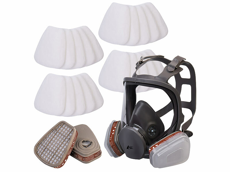 ; Wiederverwendbare Atemschutzmasken mit Schutzbrillen und austauschbaren Filtern Wiederverwendbare Atemschutzmasken mit Schutzbrillen und austauschbaren Filtern 