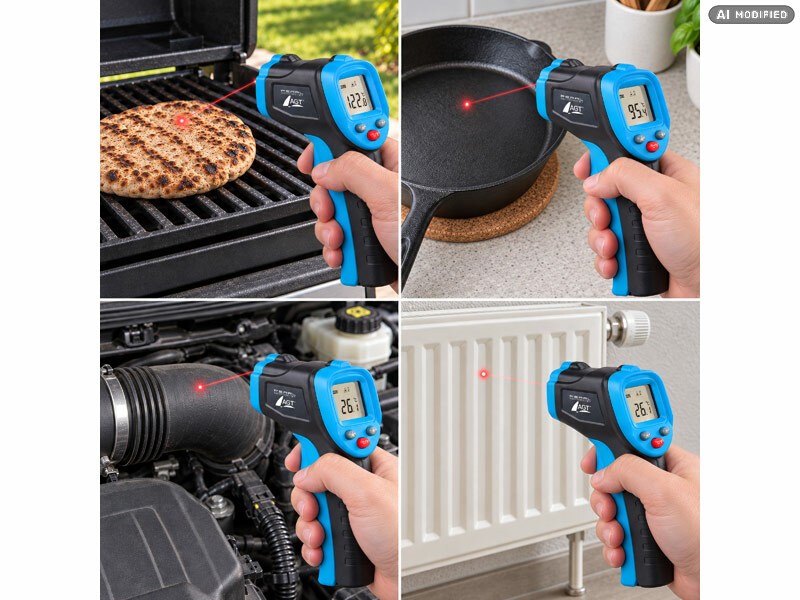 ; Infrarot-Thermometer mit Laser und Bluetoooth Infrarot-Thermometer mit Laser und Bluetoooth Infrarot-Thermometer mit Laser und Bluetoooth 