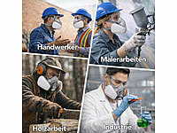 ; Wiederverwendbare Atemschutzmasken mit Schutzbrillen und austauschbaren Filtern Wiederverwendbare Atemschutzmasken mit Schutzbrillen und austauschbaren Filtern