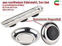 AGT 3er-Set Magnetschalen aus rostfreiem Edelstahl, 2x rund, 1x lang