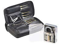 AGT Profi-Lockpicking-Set mit 30-teiliger Dietrich-Tasche & Übungs-Schloss; Uhrmacherwerkzeuge Uhrmacherwerkzeuge Uhrmacherwerkzeuge 