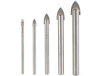 AGT Professional 5-teiliges Bohrer-Set für Glas & Fliesen, 4/5/6/8/10 mm, sandgestrahlt