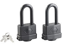 AGT 2er-Set Vorhänge-Schlösser mit XXL-Bügeln und 3 Schlüsseln; Lockpicking-Sets mit Übungs-Schlösser Lockpicking-Sets mit Übungs-Schlösser Lockpicking-Sets mit Übungs-Schlösser 