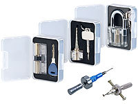 AGT Lockpicking-Erweiterungs-Set: 3 Übungsschlösser & 2 Profi-Werkzeuge; Lockpicking-Bügel-Übungsschlösser Lockpicking-Bügel-Übungsschlösser Lockpicking-Bügel-Übungsschlösser 