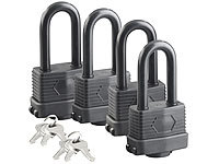 AGT 4er-Set Vorhänge-Schlösser mit XXL-Bügeln und 6 Schlüsseln; Lockpicking-Sets mit Übungs-Schlösser Lockpicking-Sets mit Übungs-Schlösser Lockpicking-Sets mit Übungs-Schlösser Lockpicking-Sets mit Übungs-Schlösser 
