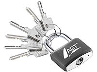 AGT Vorhänge-Schloss aus Aluminium, Messing & Stahl, 43 mm, 6 Schlüssel