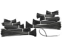 AGT 1.000er-Set Kabelbinder in 5 Größen zu je 200 Stück, schwarz; Wiederverschließbare Kabelbinder, Gewebebänder Wiederverschließbare Kabelbinder, Gewebebänder Wiederverschließbare Kabelbinder, Gewebebänder 