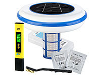 AGT Digitales pH-Wert-Testgerät mit  Solarbetriebener Pool-Ionisator; Styroporschneider 