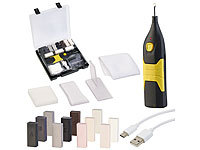 AGT Reparaturset für Kunststoff-Oberflächen mit Akku-Wachsschmelzer, USB-C; Styroporschneider 