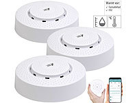 AGT 3er-Set 5in1-Luftqualitäts-Sensoren, WLAN, App-Datenlogger und -Alarm; Raumluft-Messgeräte für HCHO, PM2,5 und TVOC 