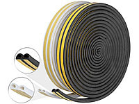 AGT 2er-Set Profil-Dichtungsbänder, 4x 8 m, selbstklebend, weiß & schwarz; Dichtungssprays, Selbstverschweißende Dicht-, Isolier- & Reparaturbänder 