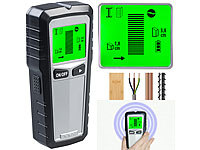 AGT 5in1-Multi-Detektor mit LCD-Display für Metall, Stromleitungen & Holz; Infrarot-Thermometer mit Laser, Metalldetektoren 